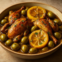 Entree: Morocco – السمان بالليمون المخلل والزيتون ➤ As-samān bil-laymūn al-mukhallal wal-zaytūn (Moroccan quail with preserved lemon and olives) recipe