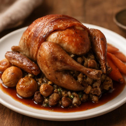 Entree: United Kingdom – England – Partridge with Bacon and Chestnut Stuffing recipe