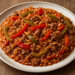 Entree: Spain – Arroz con Carne y Pimientos (Rice with Beef and Peppers) recipe