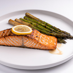 Entrée: United States – Pan-Seared Salmon with Lemon-Butter Asparagus recipe