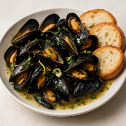 Appetizer: United States – Lemon‑Garlic Steamed Mussels (appetizer portion) recipe