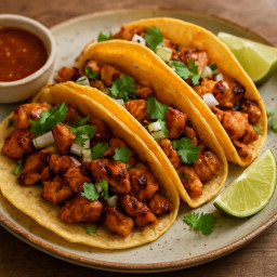 Entree: Mexico – Pollo Asado Street Tacos (Grilled marinated chicken tacos) recipe