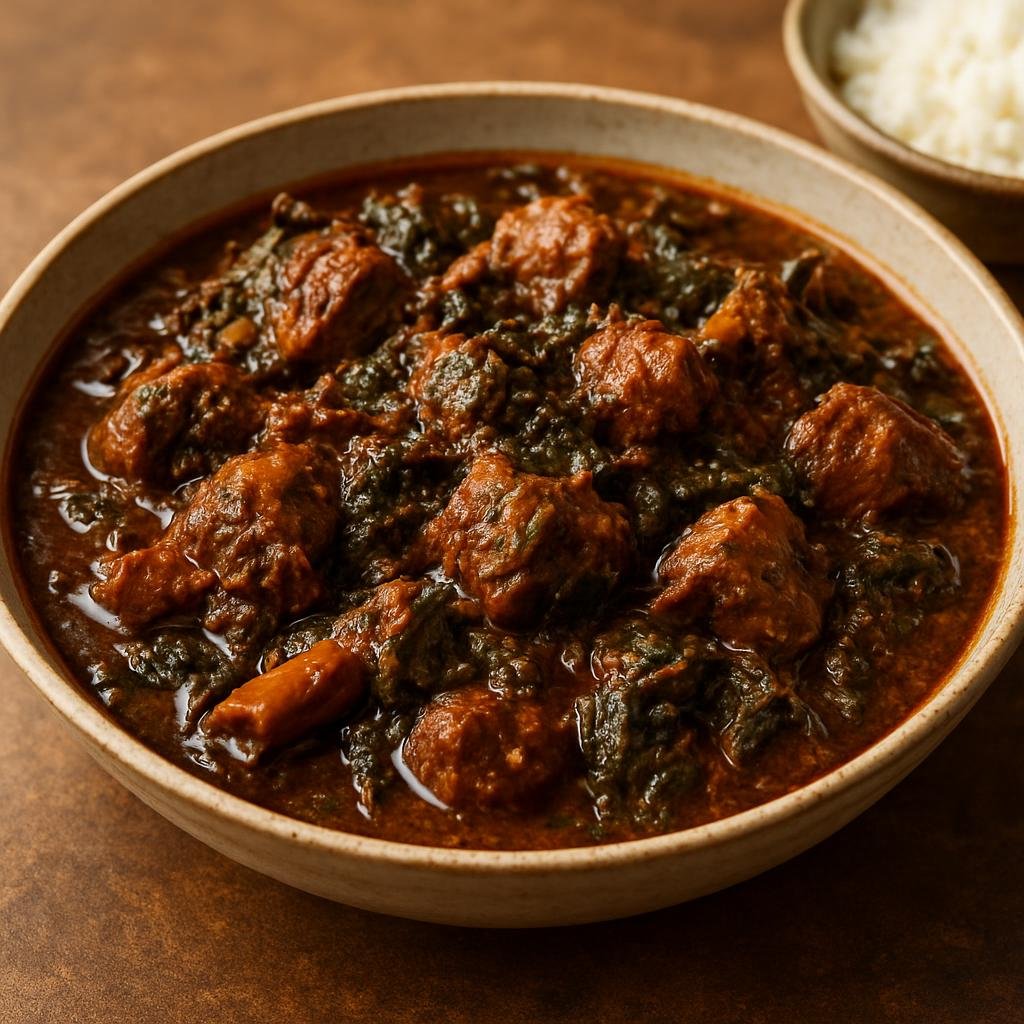 Entree: India – Coastal Andhra – గొంగూర మటన్ ➤ Gongūra Maṭan (Mutton curry with sorrel leaves) recipe