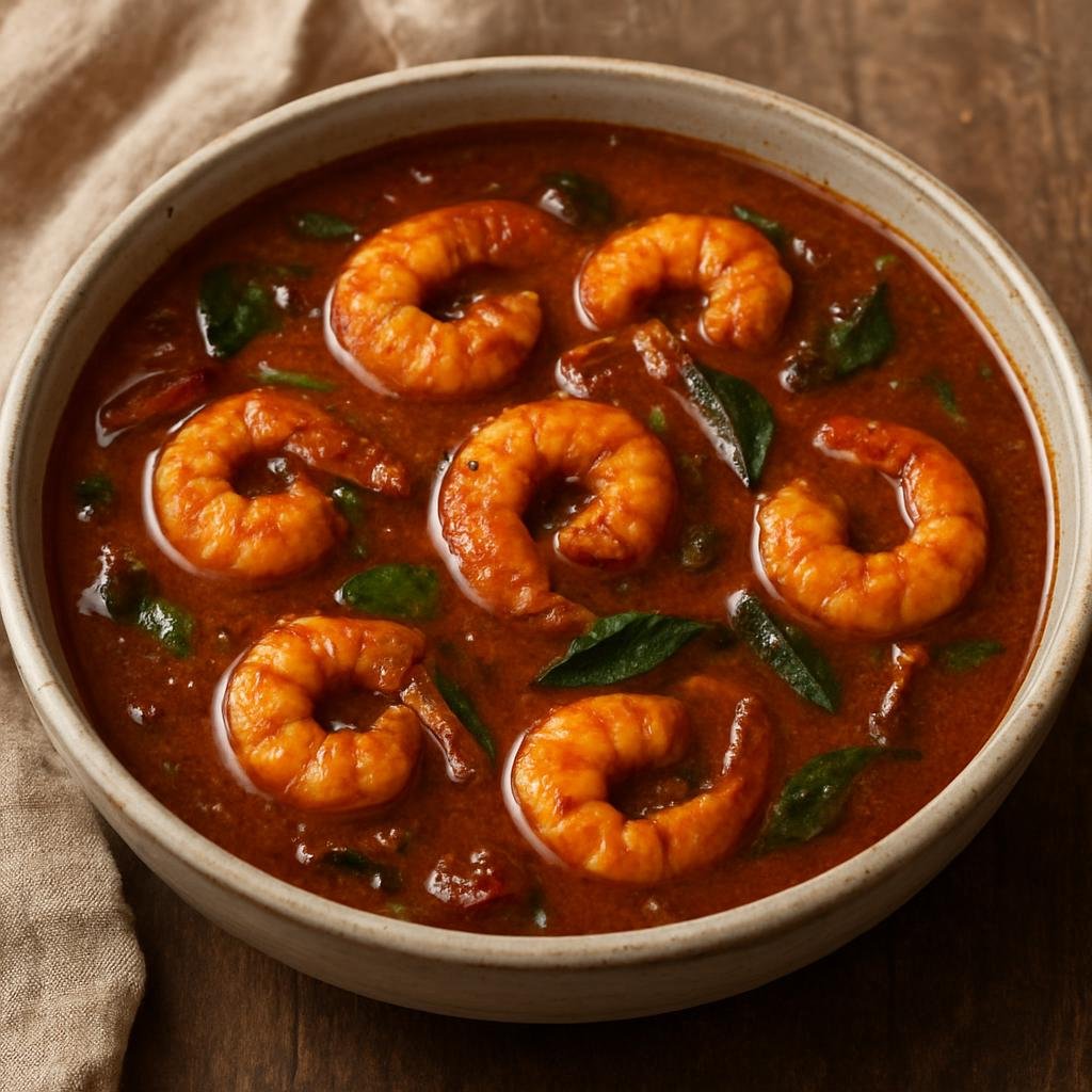 Entree: India – Andhra Coastal – Bommidala Pulusu (Prawn Tamarind Stew) recipe