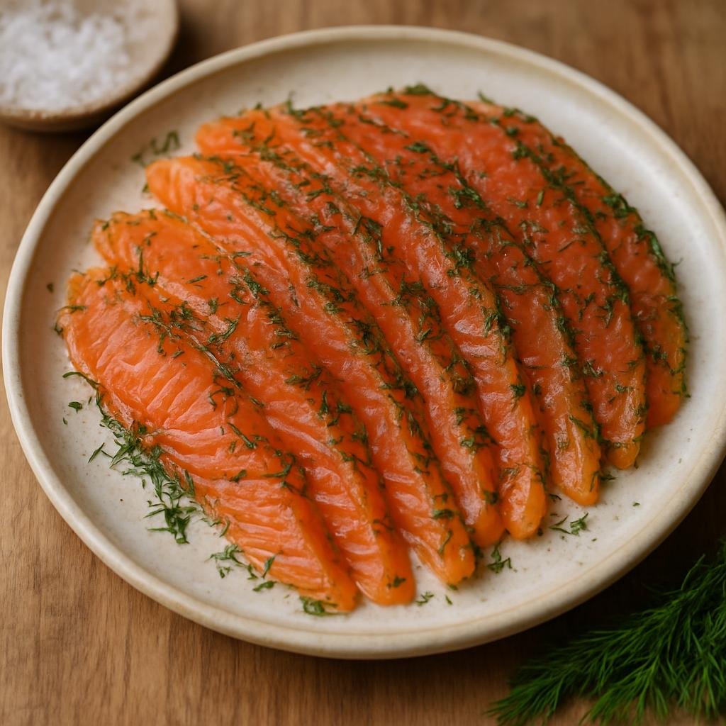 Entree: Sweden – Stockholm & Central Sweden – Gravad Lax (Scandinavian cured salmon seasoned with dill, salt, sugar, and aromatics) recipe