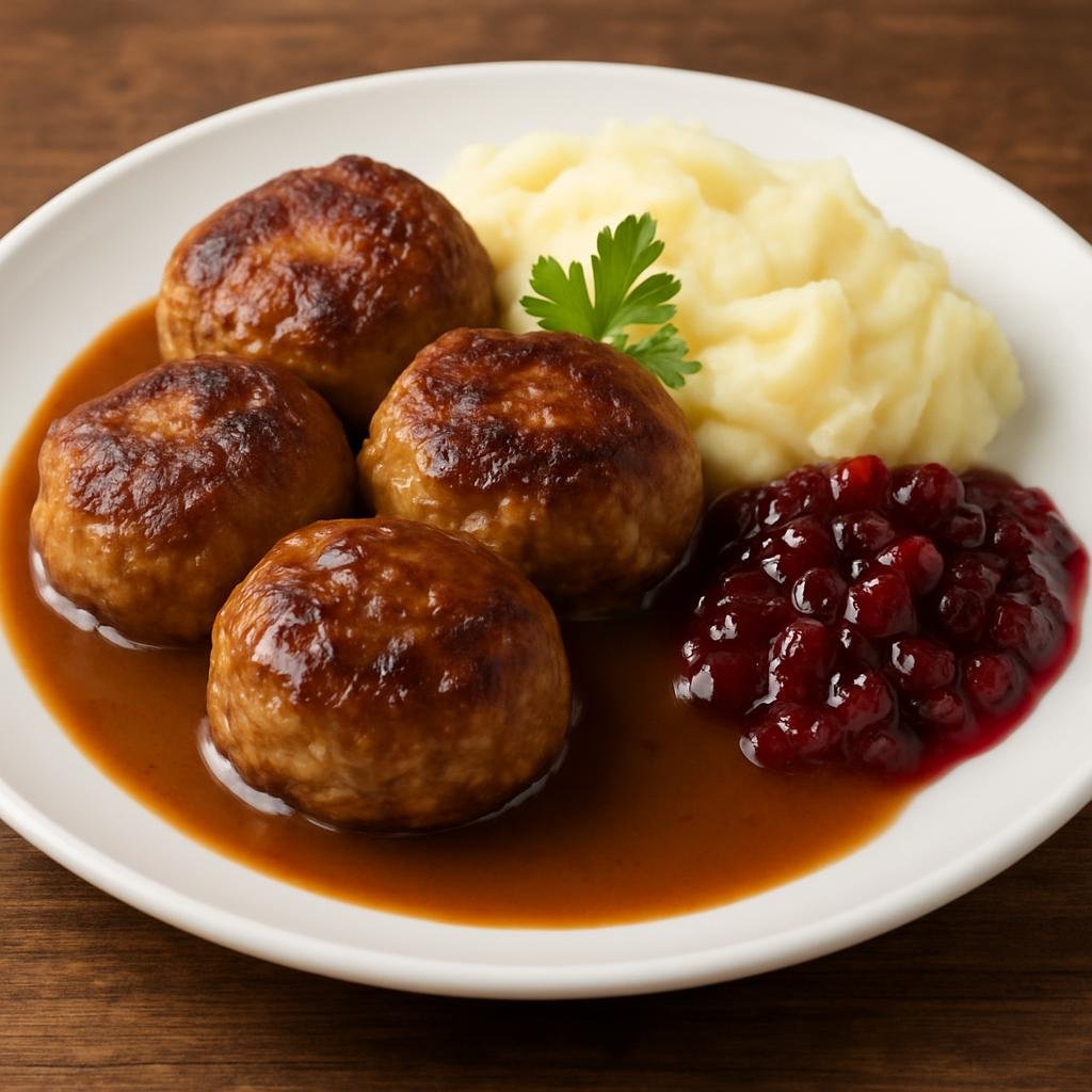 Entree: Norway – Oslo & Eastern Norway – Kjøttkaker (Pan-fried Norwegian meat patties served with brown gravy) recipe