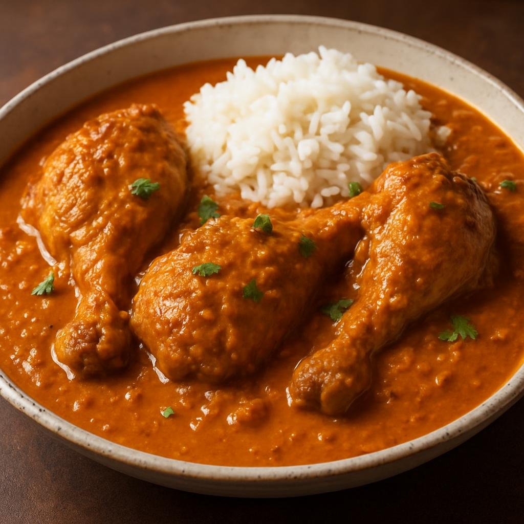 Entree: Democratic Republic of the Congo – Northern Culinary Region – Poulet à la Moambe (Chicken in palm-nut and peanut sauce) recipe
