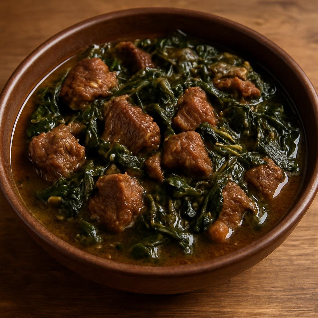 Entree: Madagascar – National Cuisine – Romazava (Braised beef and greens) recipe