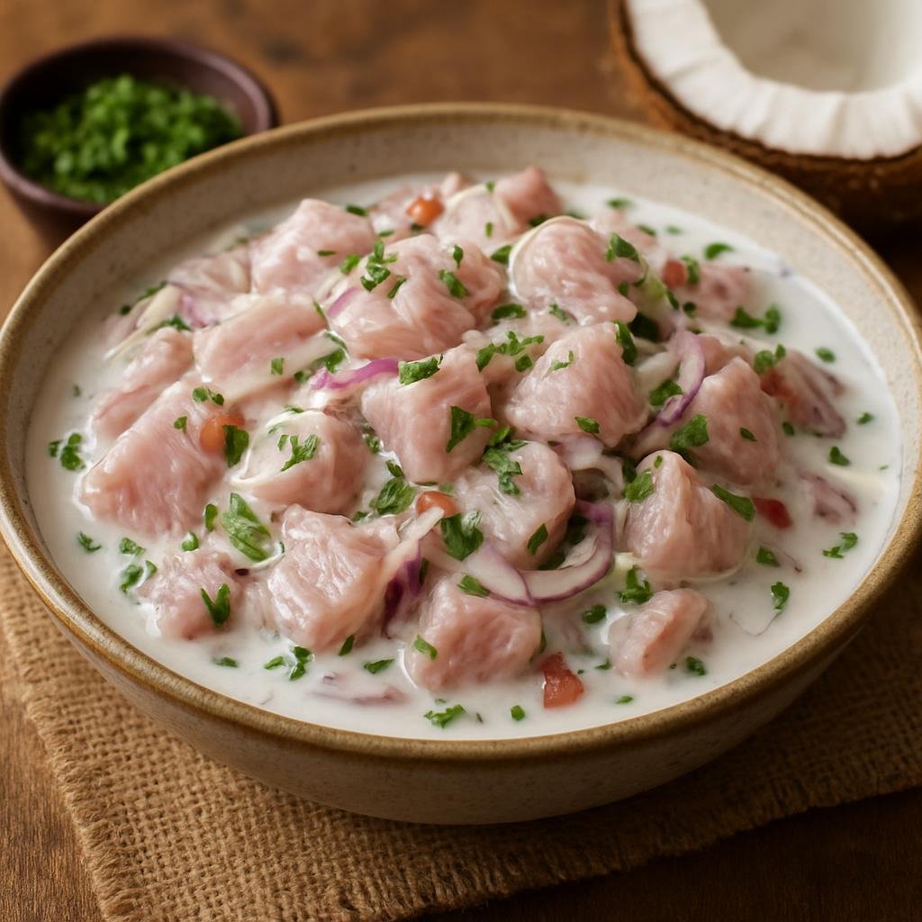 Entree: Fiji – Central Culinary Region – Kokoda (Raw fish marinated in lime and coconut cream) recipe