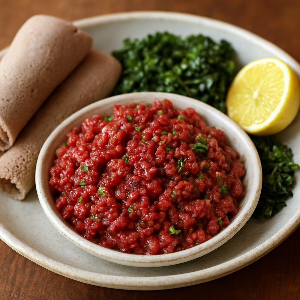 Entree: Ethiopia – Addis Ababa – ክትፎ Kitfo (minced seasoned raw beef) recipe