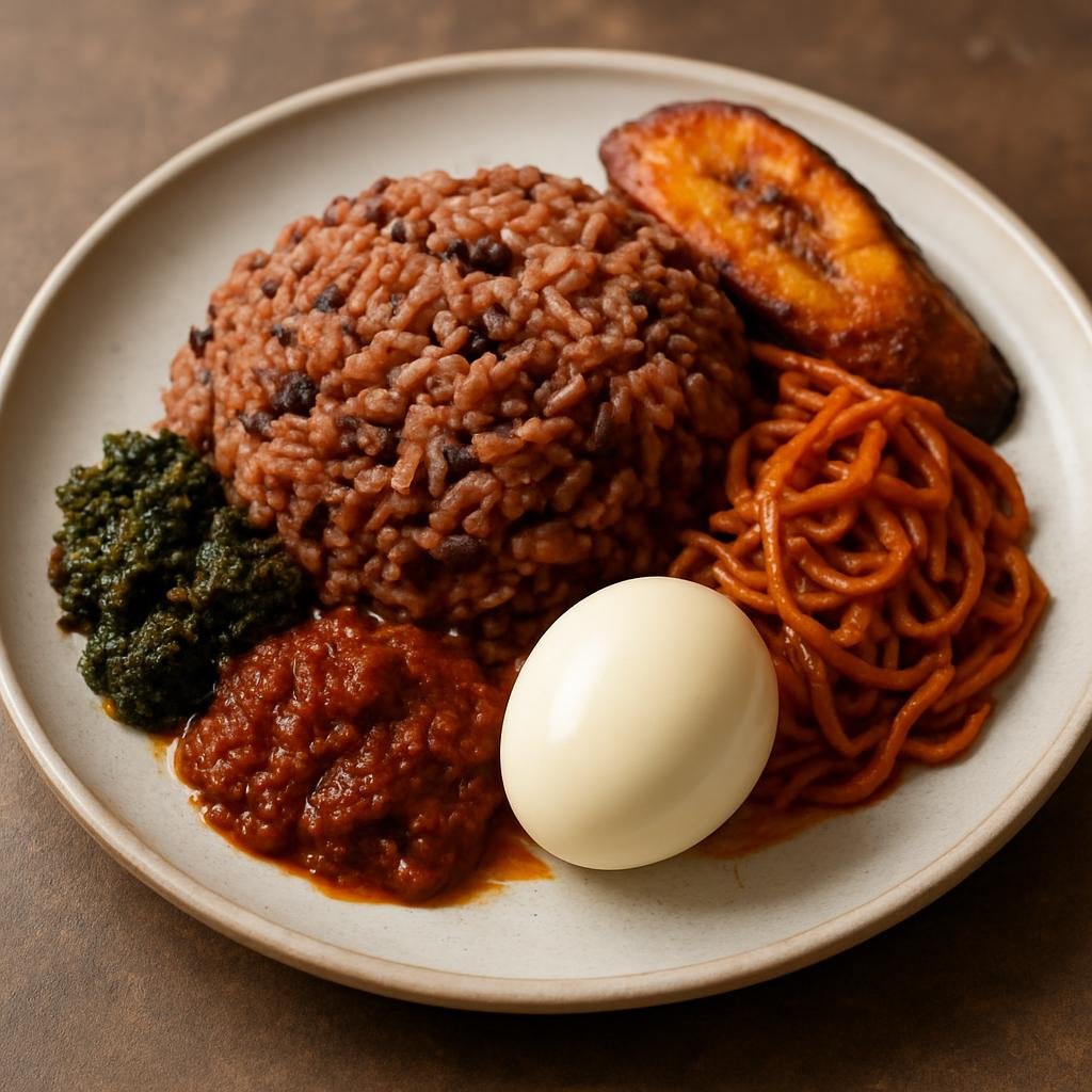 Entree: Ghana – Accra & Coastal Ghana – Waakye (Rice and beans cooked with sorghum or millet leaf) recipe