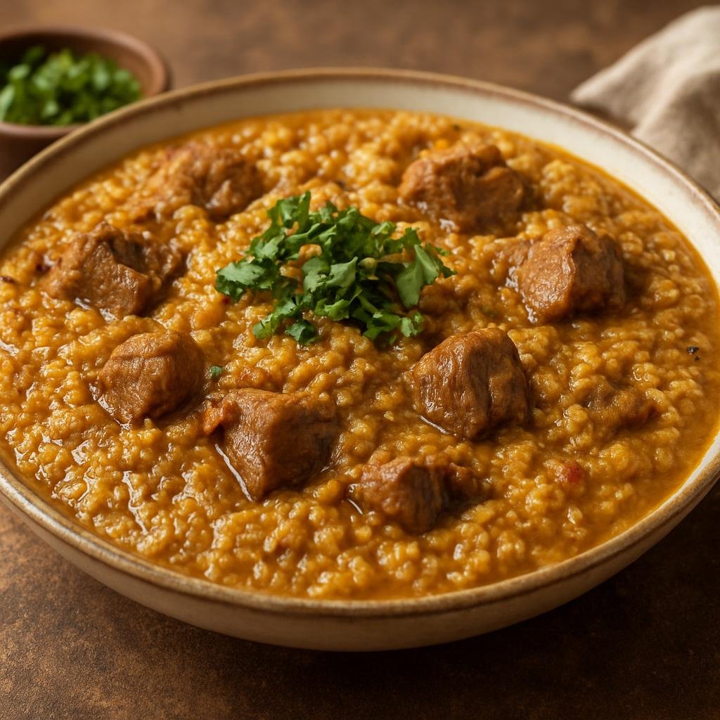 Entree: Saudi Arabia – Hijaz – جريش ➤ Jarīsh (Savory cracked wheat porridge-stew cooked with meat and warm spices) recipe
