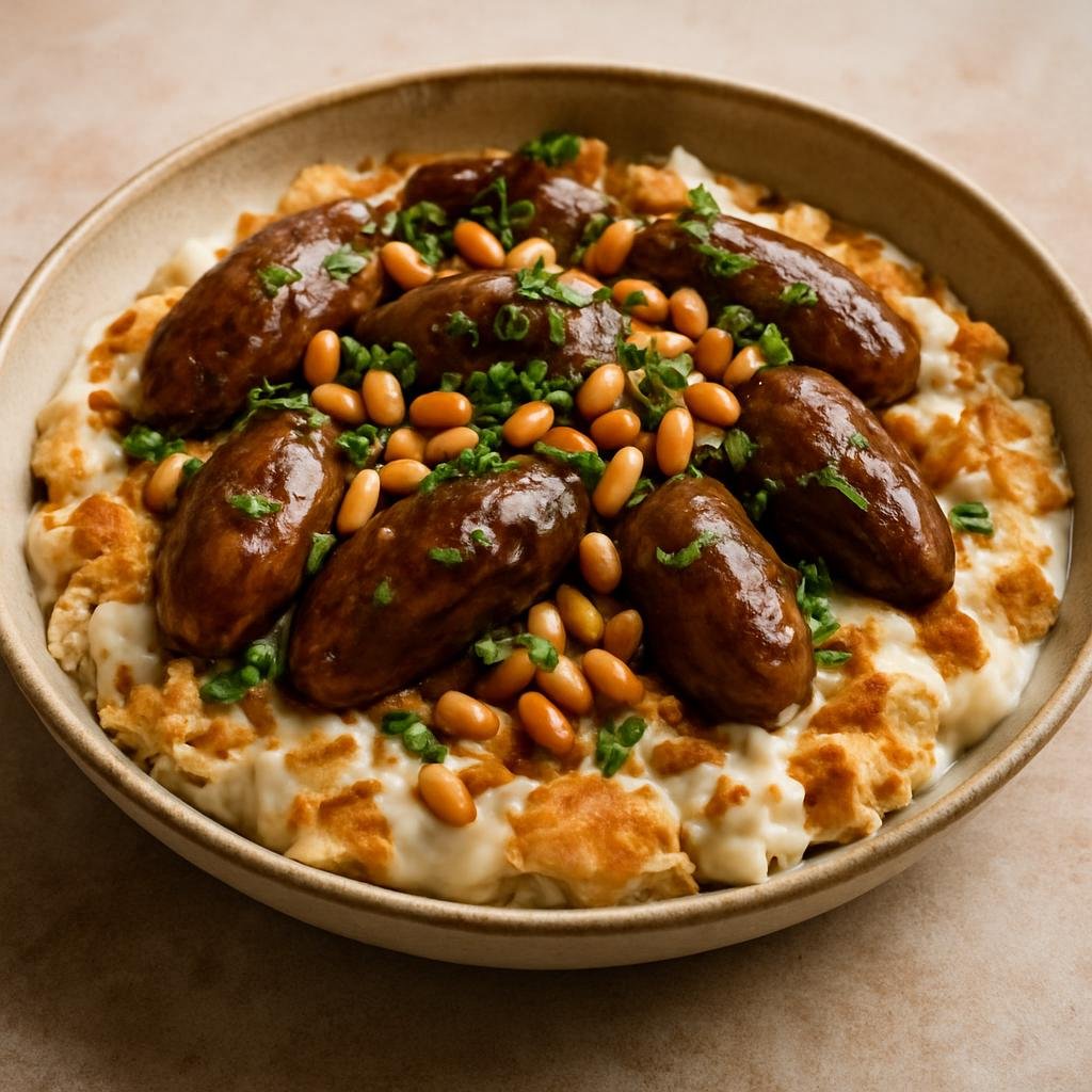 Entree: Syria – Aleppo – فتّة مكدوس ➤ Fattet Makdous (Fatteh with oil-cured stuffed eggplants) recipe