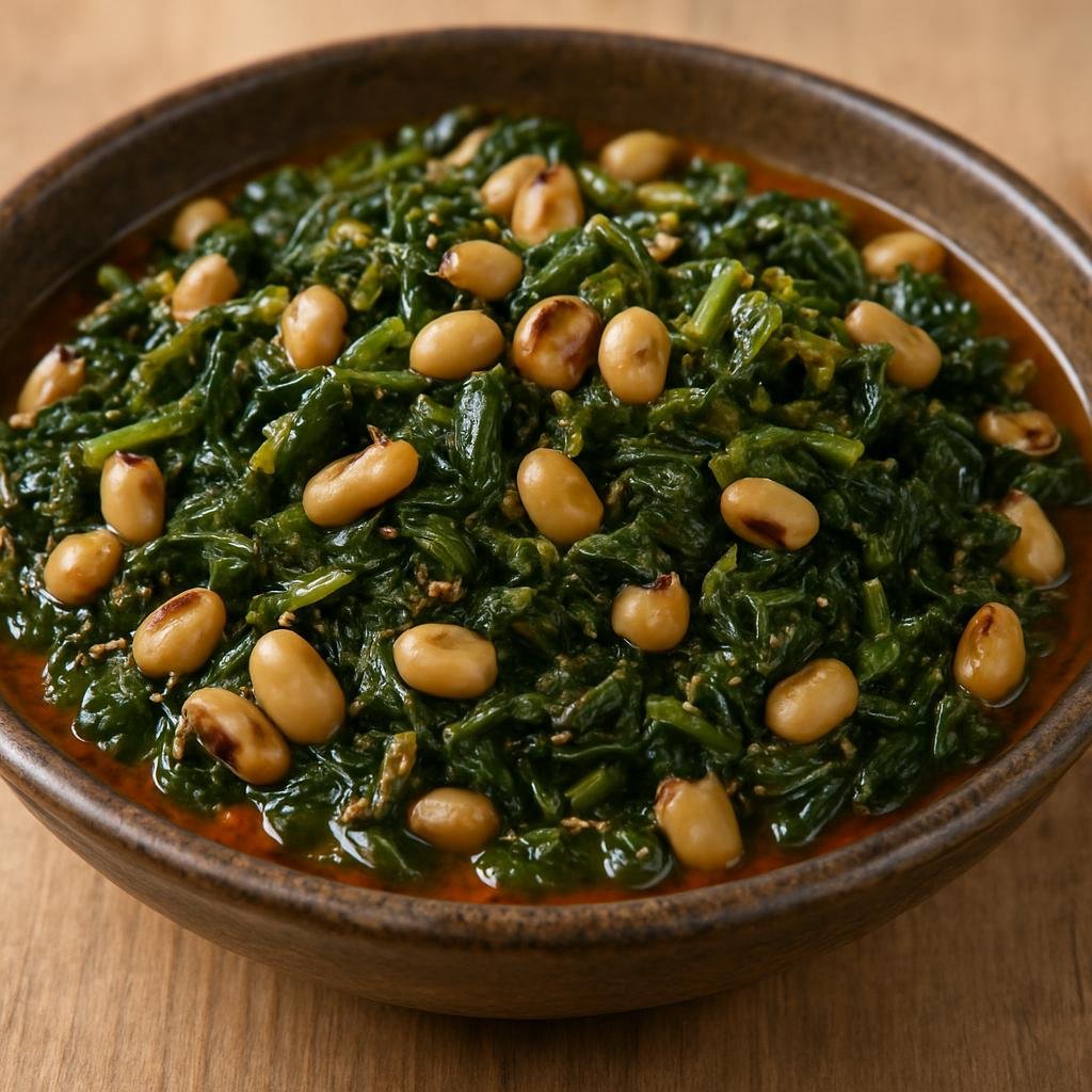 Entree: Botswana – Central Culinary Region – Morogo wa dinawa (wild greens with cowpeas) recipe