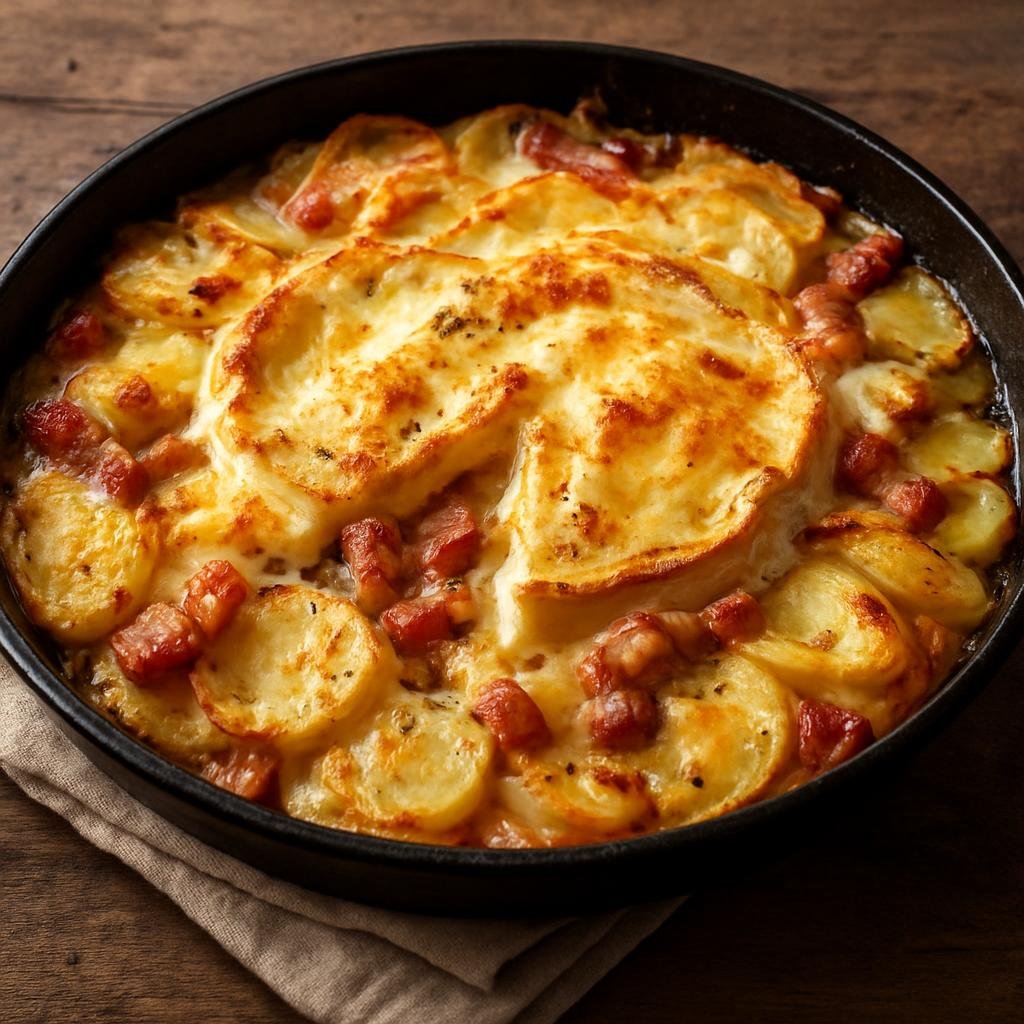 Entree: French Southern Territories – Central Culinary Region – Potato, bacon and Reblochon gratin recipe
