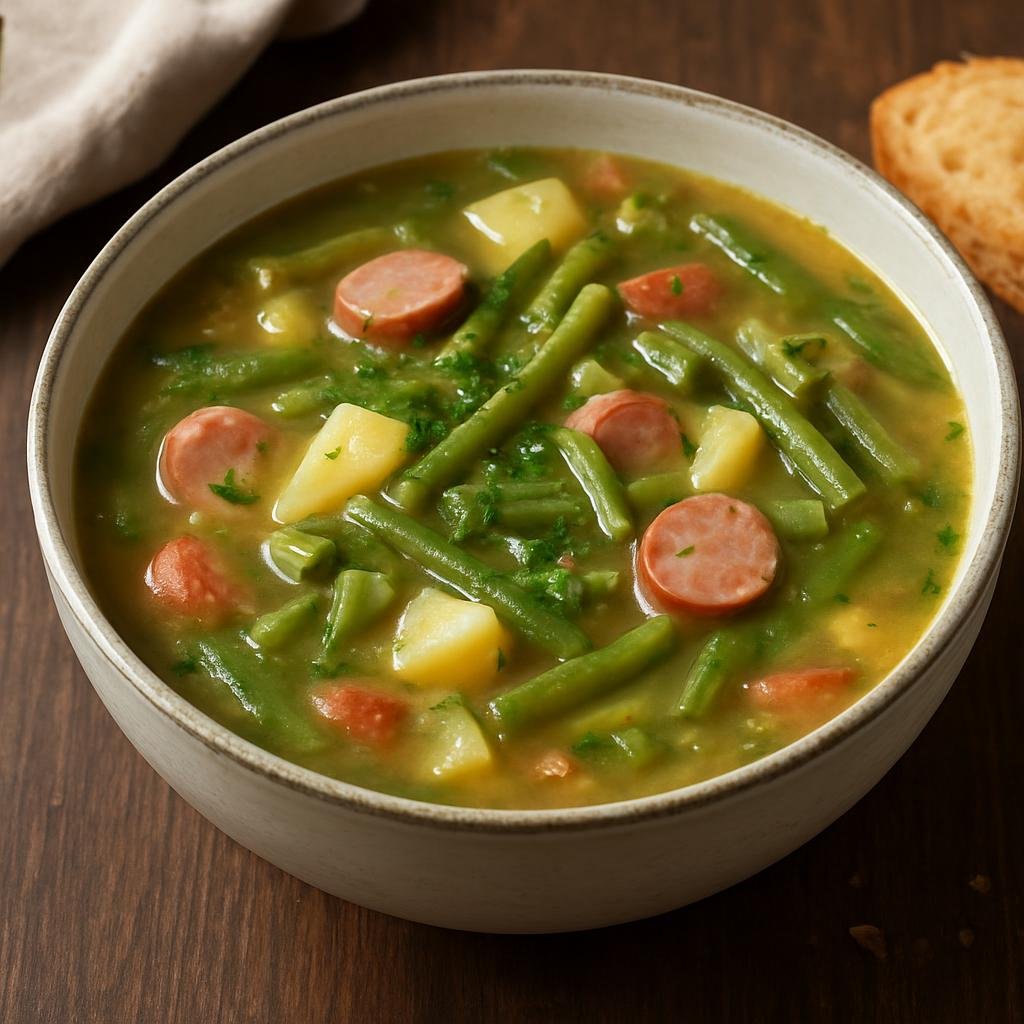 Entree: Luxembourg – National Cuisine – Bouneschlupp (Green bean soup) recipe