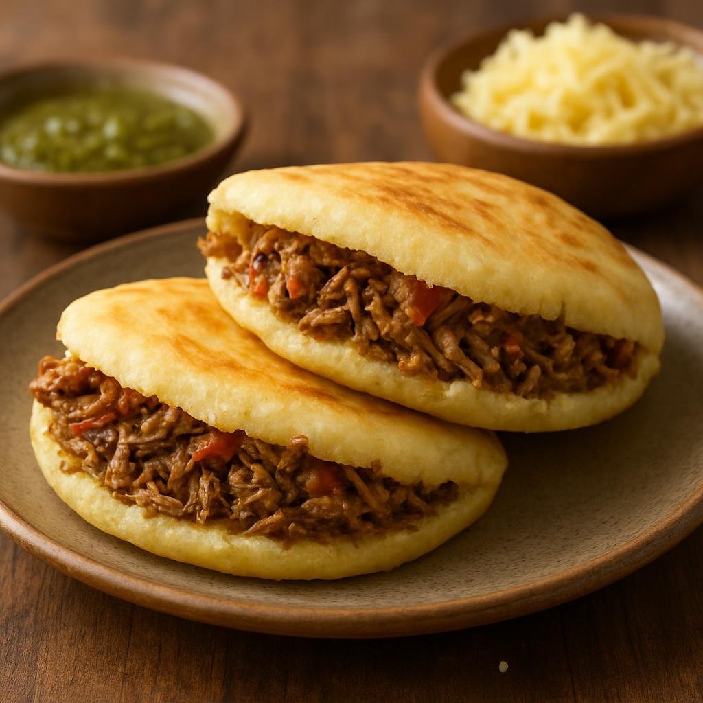 Entree: Venezuela – National Cuisine – Arepas Rellenas (Stuffed arepas) recipe