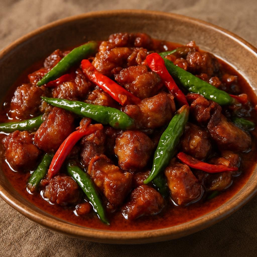 Entree: Bhutan – ཕག་ཤ་པ Phaksha Paa – Pork with chilies (Pork with chilies) recipe