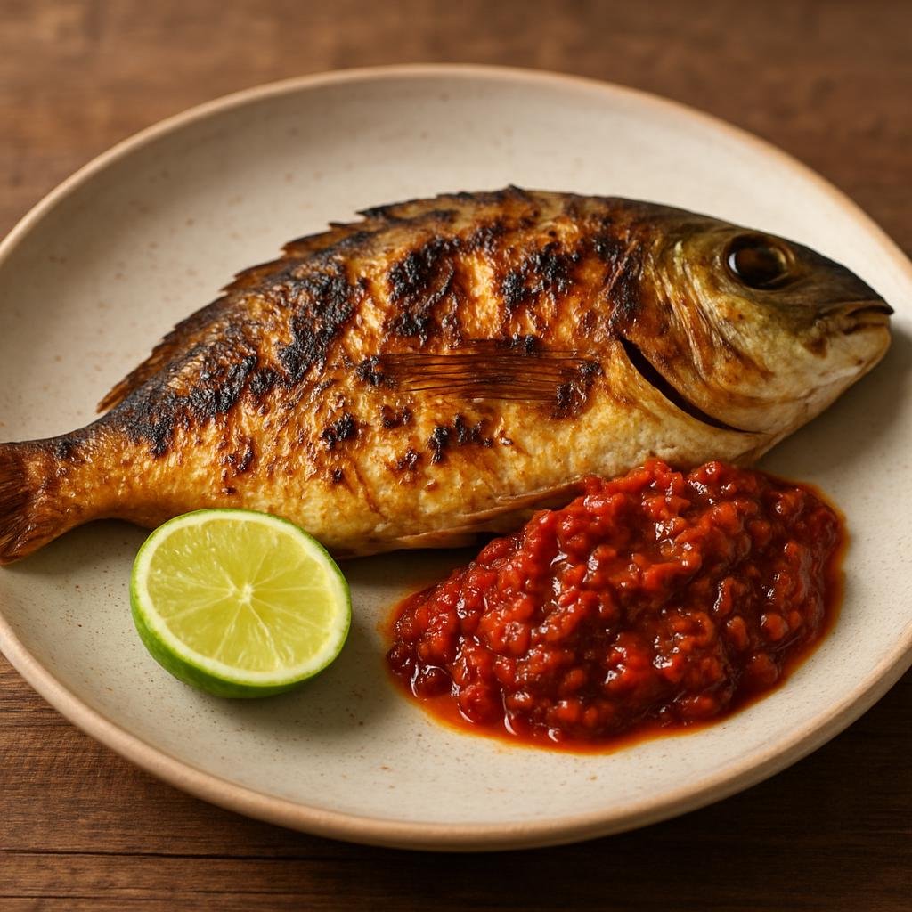 Entree: Cocos (Keeling) Islands – Central Culinary Region – Ikan Bakar dengan Sambal (Grilled Fish with Sambal) recipe