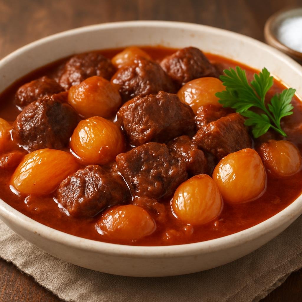 Entree: Cyprus – Central Culinary Region – Στιφάδο Stifado (Beef and onion stew) recipe