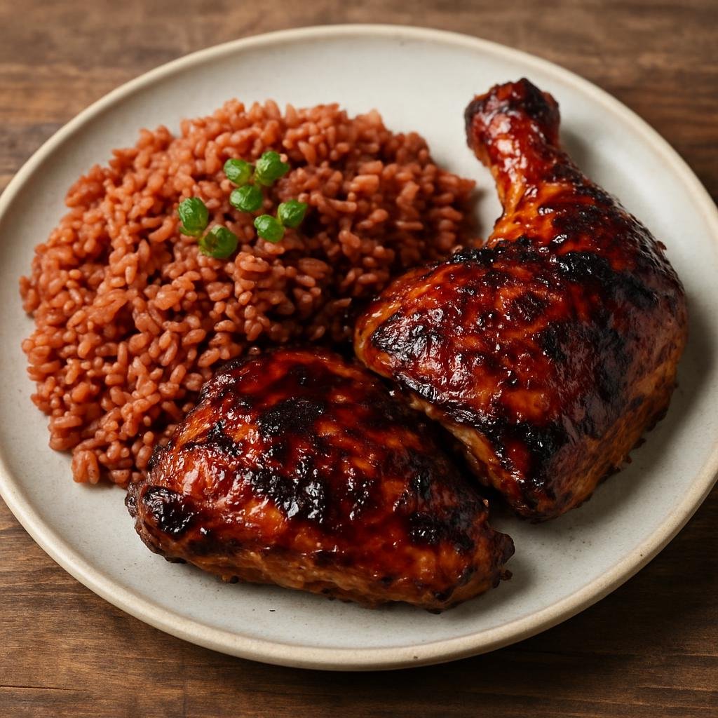 Entree: Northern Mariana Islands – Red Rice with Barbecued Chicken recipe