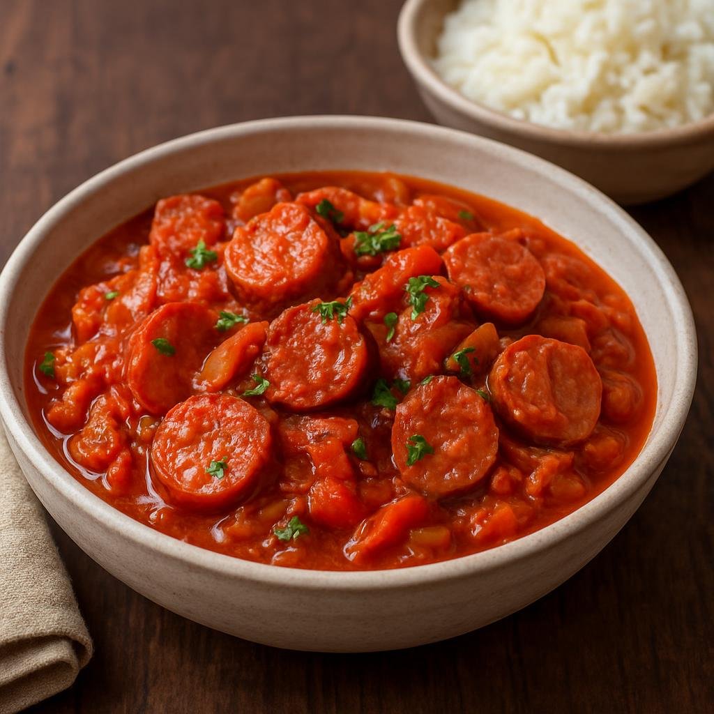 Entree: Réunion – Rougail Saucisse (Sausage rougail) recipe
