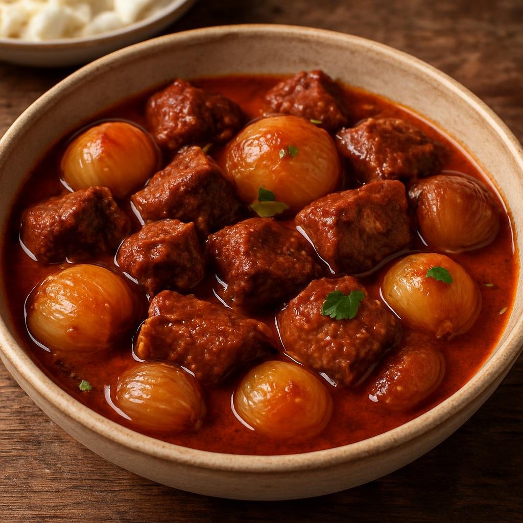Entree: Greece – Aegean Islands – Στιφάδο Stifado (Beef and onion stew) recipe