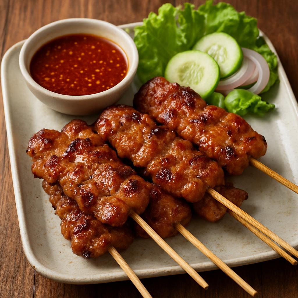 Entree: Thailand – Bangkok Street Food – หมูปิ้ง ➤ Moo Ping (Grilled pork skewers) recipe