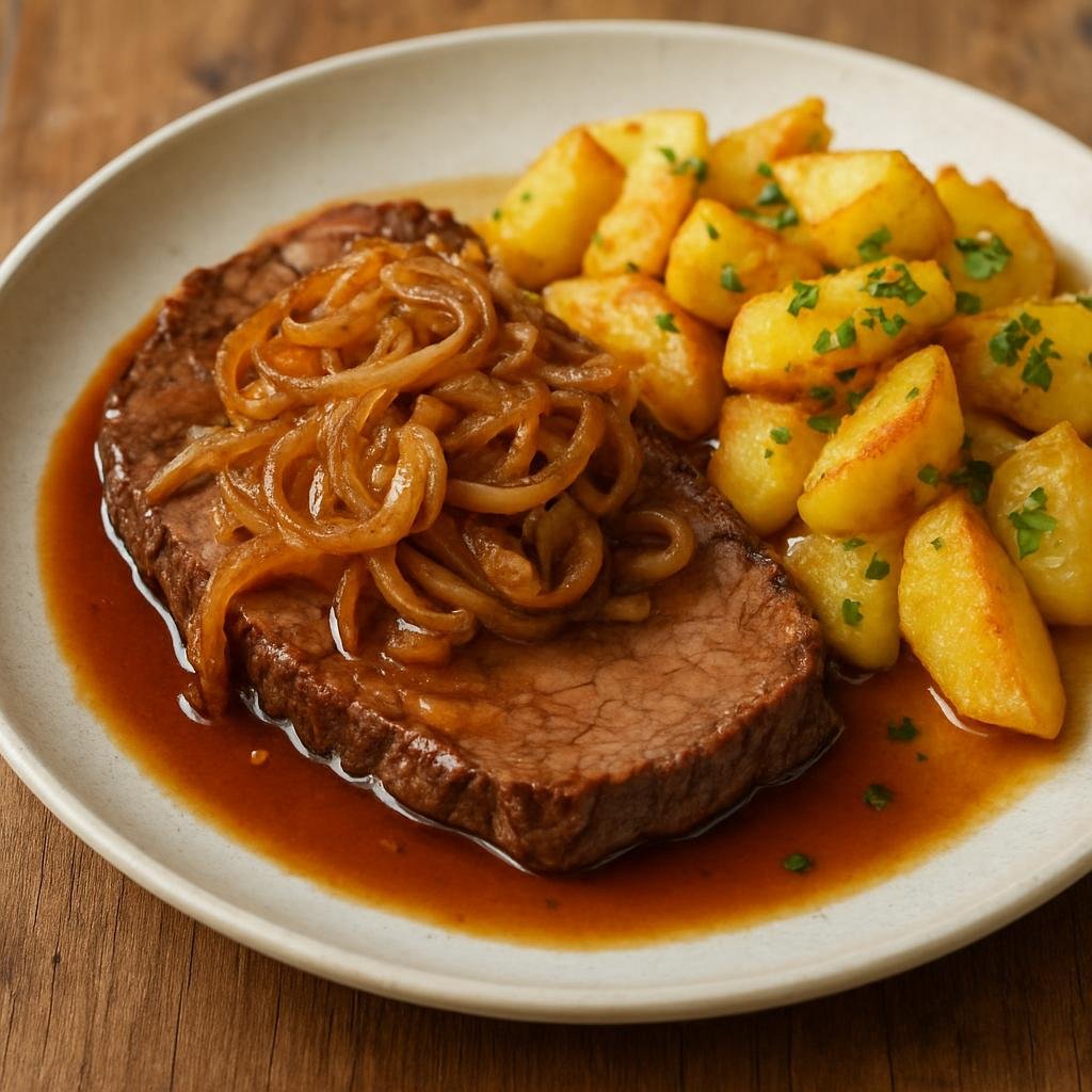 Entree: Austria – Central Culinary Region – Zwiebelrostbraten (Roast beef with onions) recipe