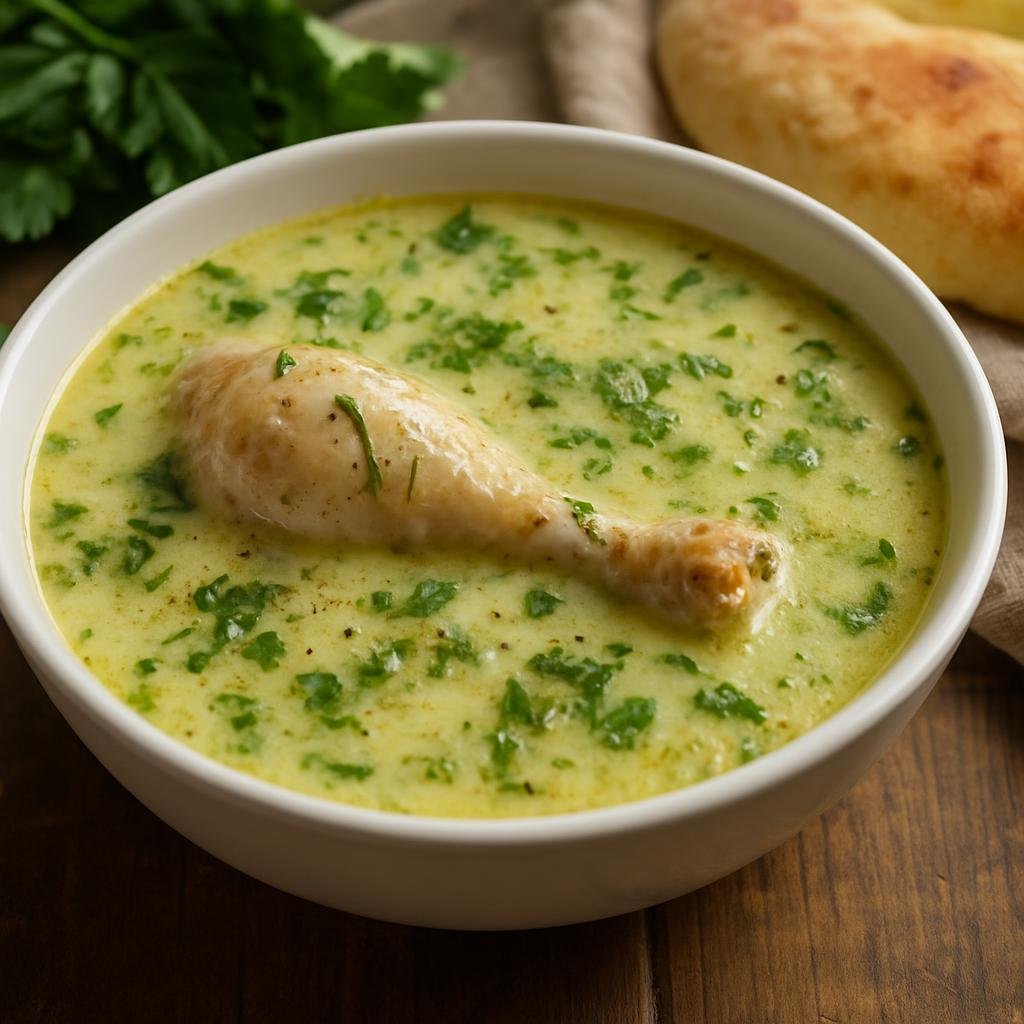Entree: Georgia – Adjara – ჩიხირთმა Chikhirtma — Egg-thickened chicken soup (Egg-thickened chicken soup) recipe