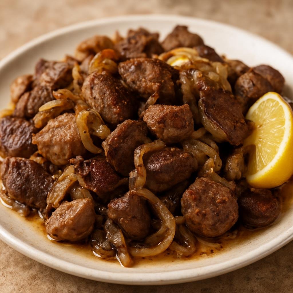 Entree: Israel – Jerusalem – מעורב ירושלמי ➤ Me'orav Yerushalmi (Jerusalem-style mixed grill of spiced offal and meat cooked with onions and lemon) recipe