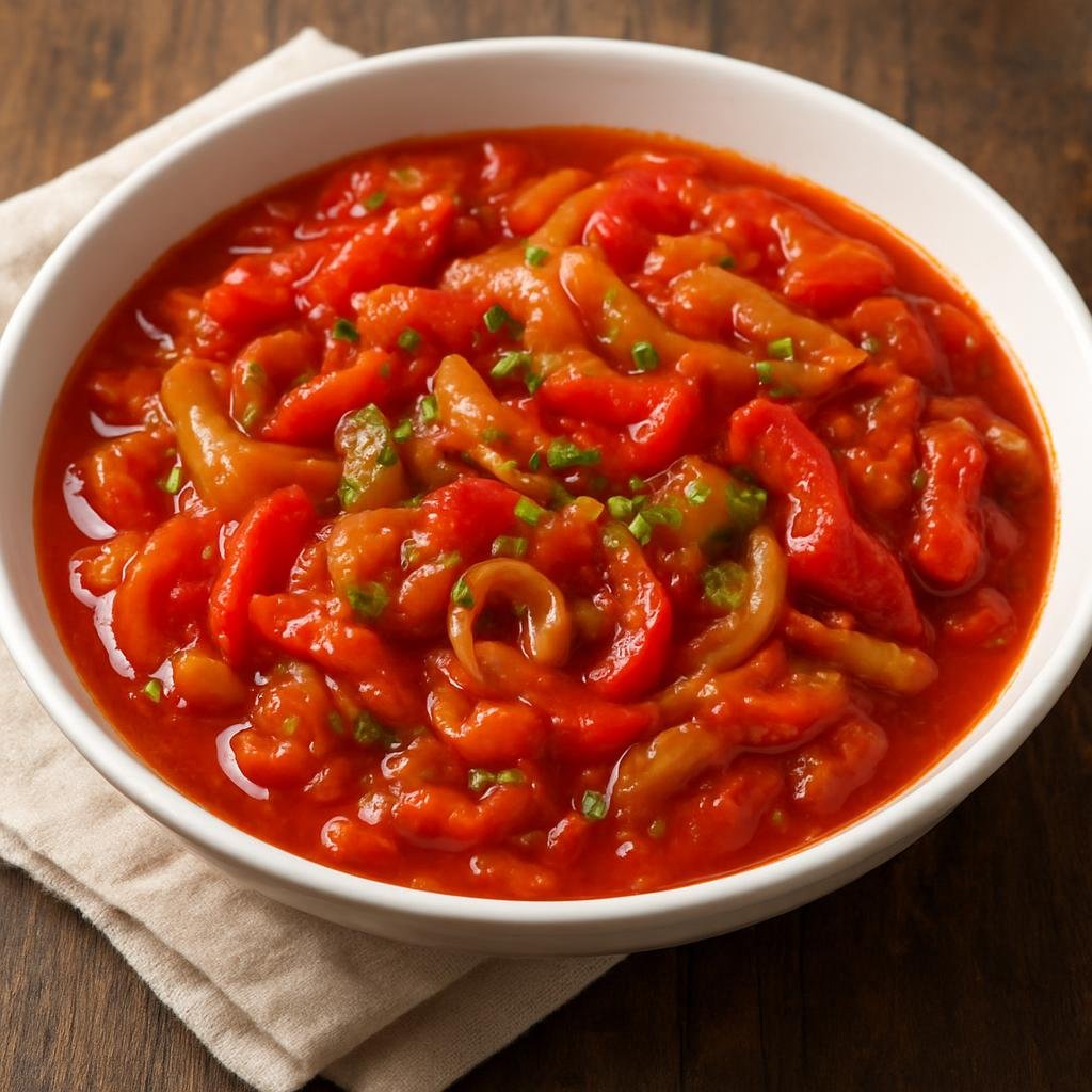 Entree: Hungary – Budapest & Central Hungary – Lecsó (Hungarian pepper and tomato stew) recipe