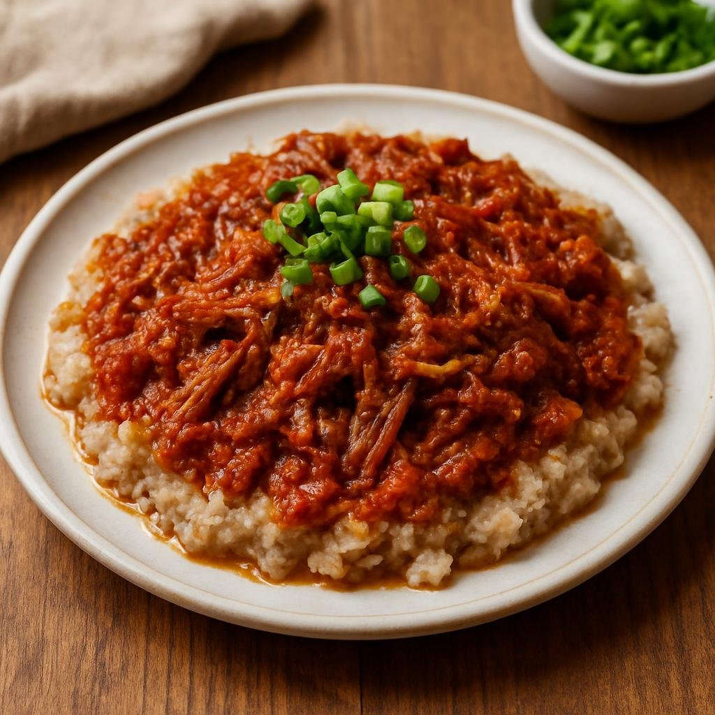 Entree: Guam – Tinaktak (Ground beef and coconut milk stew) recipe