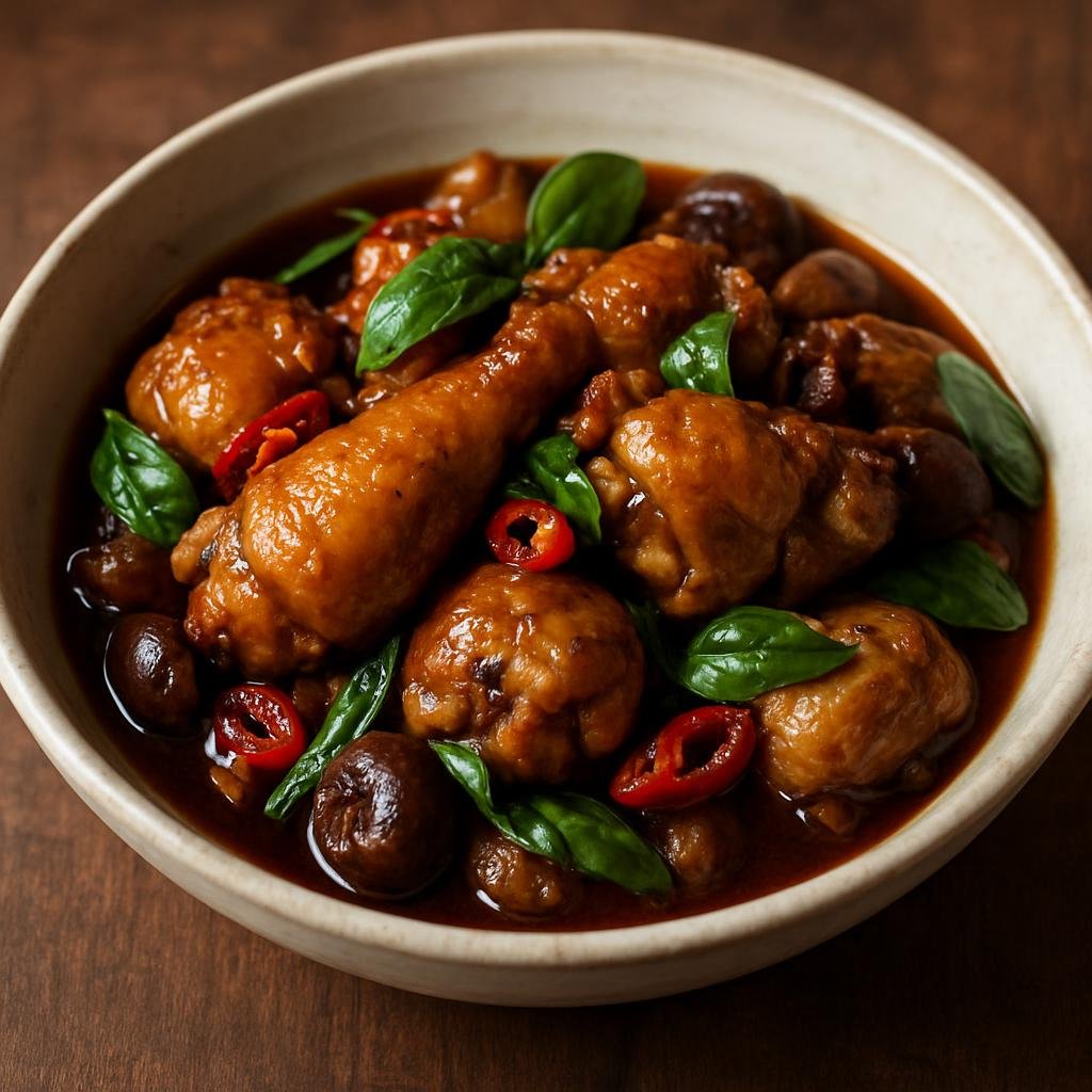 Entree: Taiwan – 三杯雞 ➤ San Bei Ji (Three cup chicken) recipe