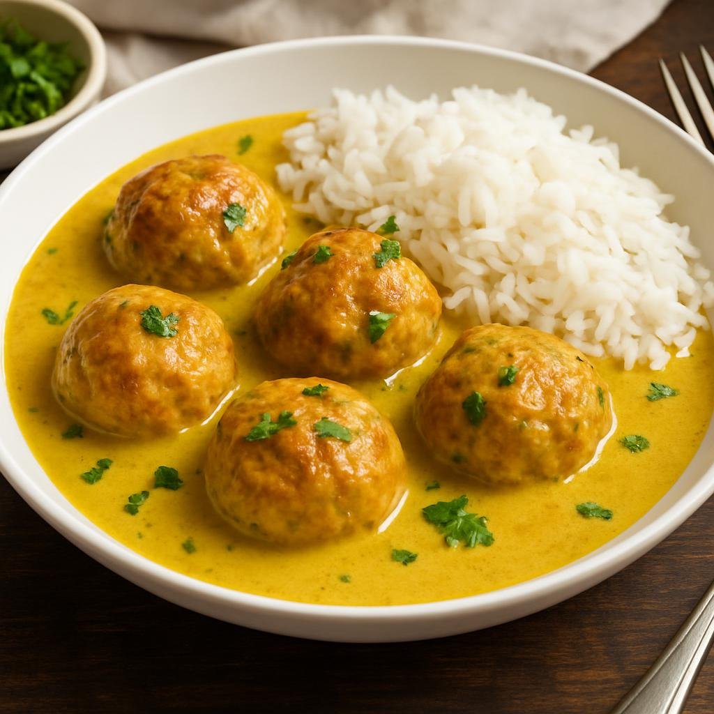 Entree: Denmark – Bornholm – Boller i Karry (Meatballs in curry) recipe