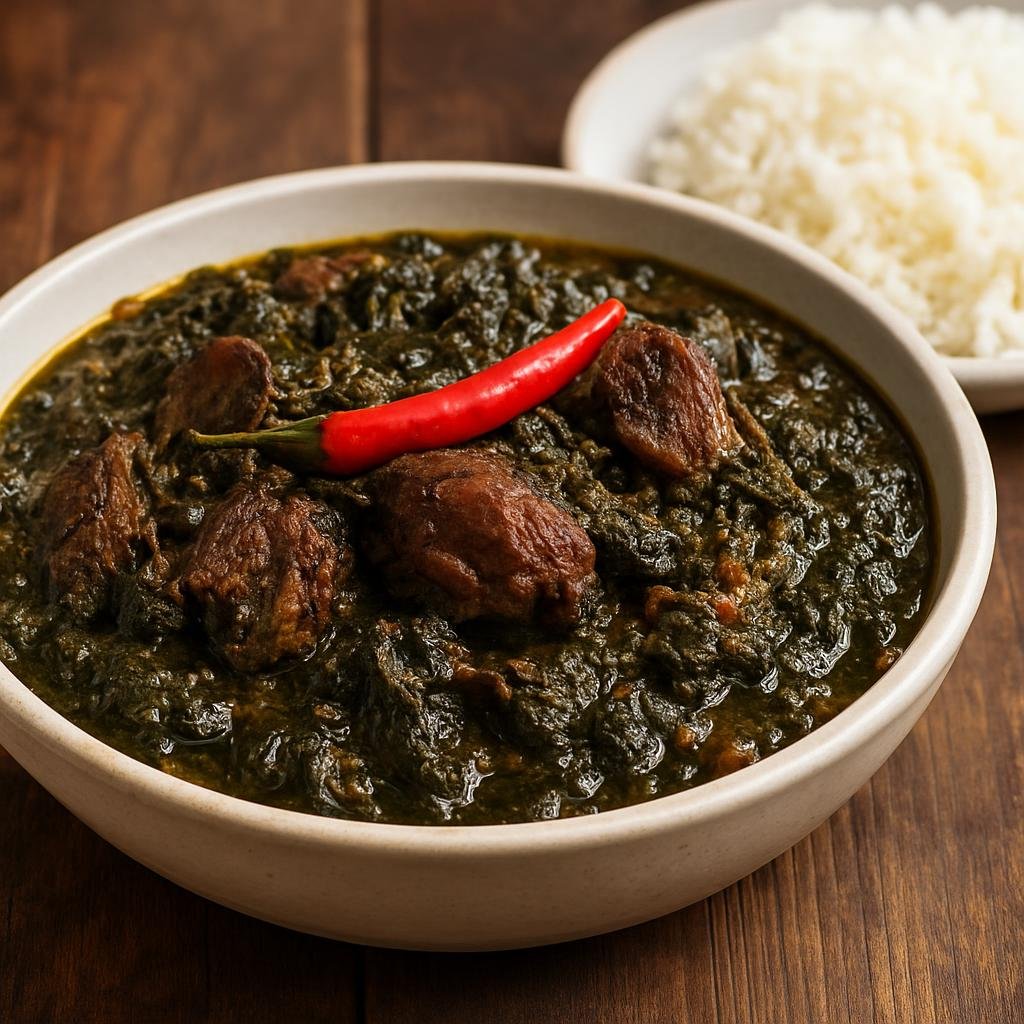 Entree: Cameroon – Central Culinary Region – Mbongo Tchobi (Black spiced chicken stew) recipe
