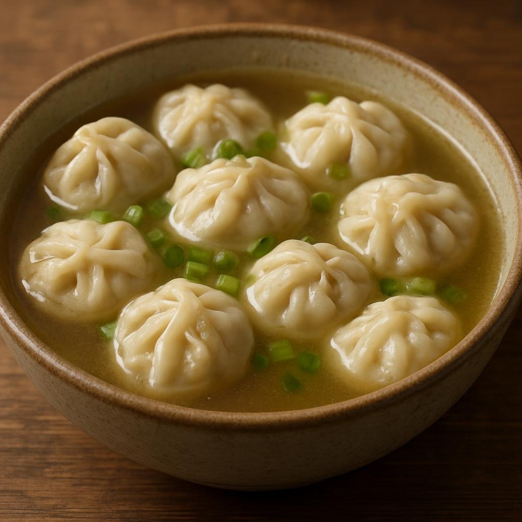 Entree: Mongolia – National Cuisine – Банш ➤ Bansh (Small Mongolian meat-filled dumplings typically boiled and served in broth) recipe