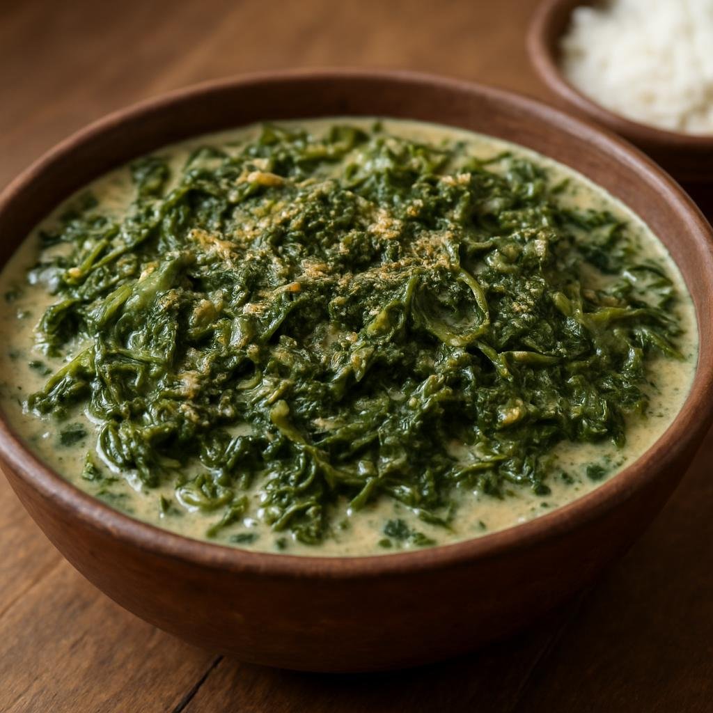 Entree: Samoa – Faiai Eleni (Braised Samoan greens cooked in rich coconut cream) recipe