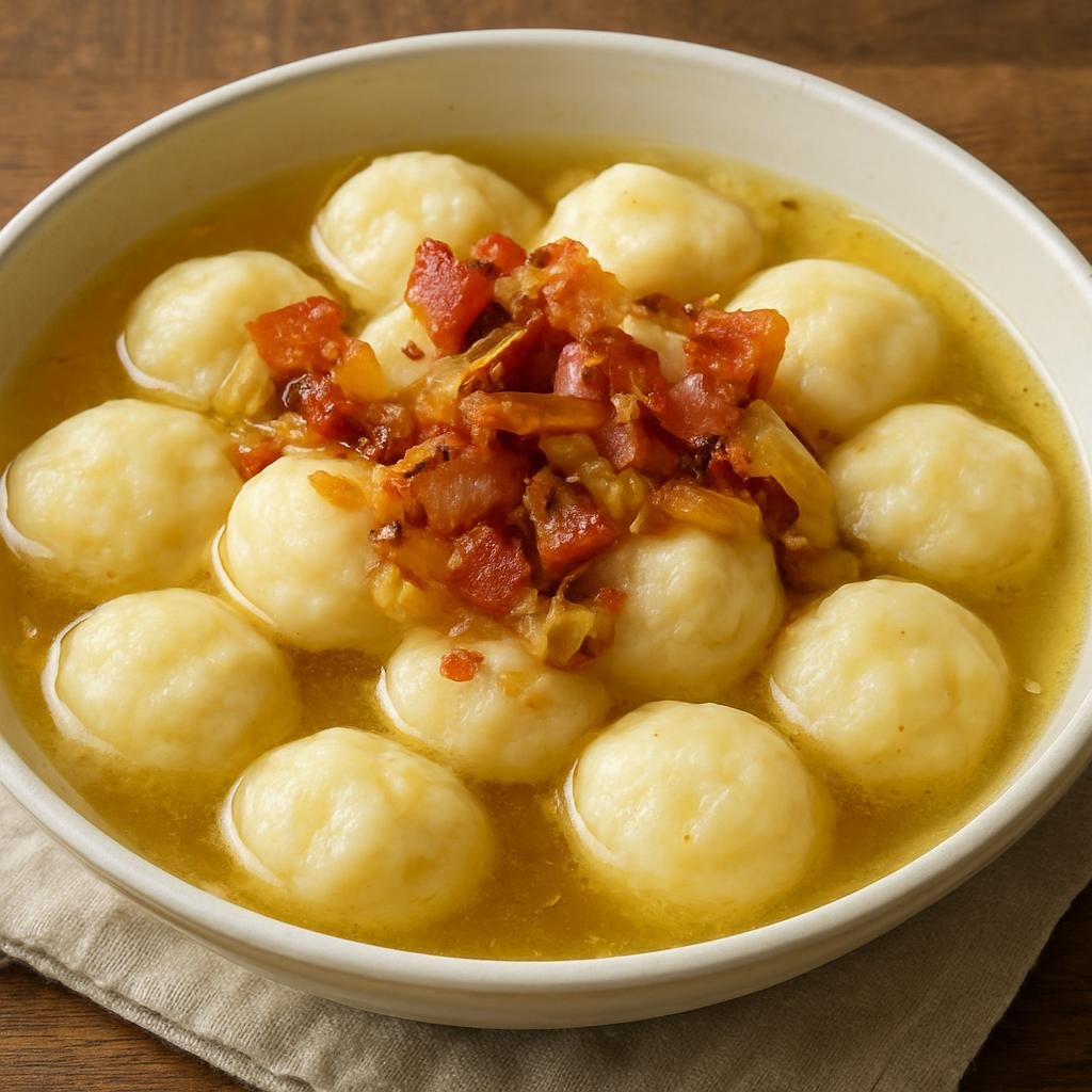 Entree: Belarus – Клецкі ➤ Kletski (Small Belarusian boiled dumplings served in a clear meat broth or tossed with butter, onions, and bacon) recipe