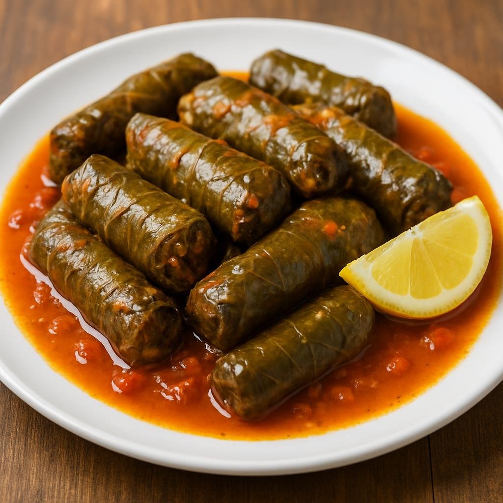 Entree: Cyprus – Central Culinary Region – Κουπέπια ➤ Koupepia (Cypriot vine leaves stuffed with seasoned rice and ground meat slow-cooked in tomato and lemon broth) recipe