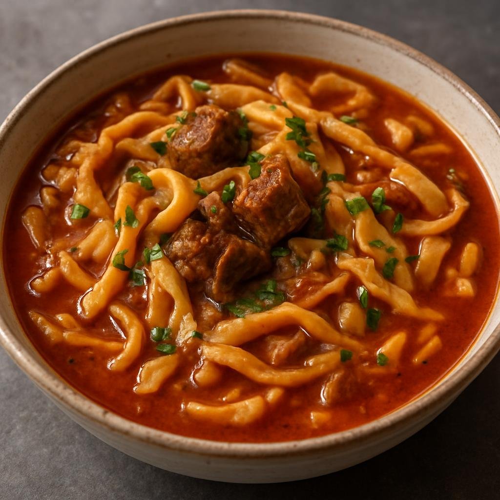 Entree: Libya – الرشدة ➤ Rishda (Hand-cut semolina noodles served in a rich lamb and tomato broth) recipe