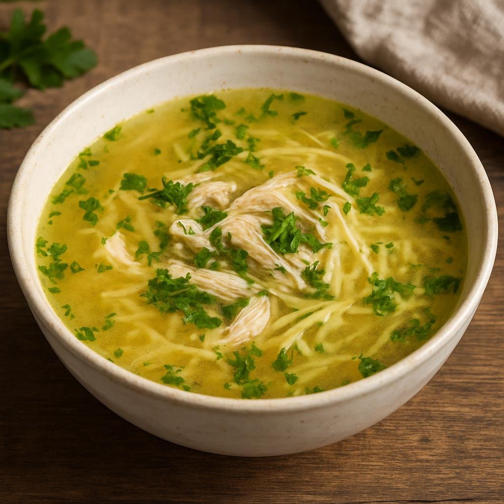 Entree: Moldova – Zeamă de Pui (Traditional Moldovan sour chicken soup with noodles and fresh herbs) recipe
