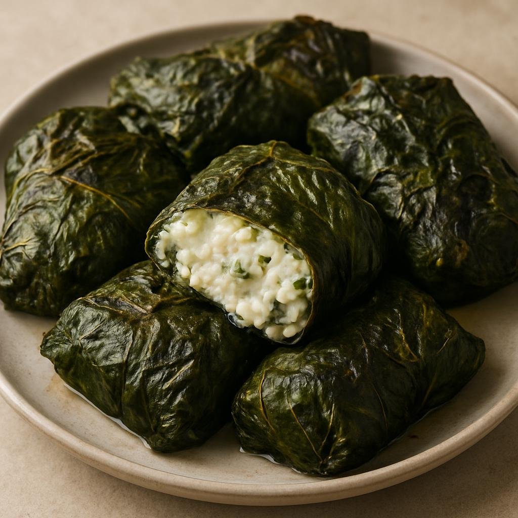 Entree: Niue – Palusami (Young taro leaves filled with coconut cream and aromatics, wrapped and baked until rich and creamy) recipe