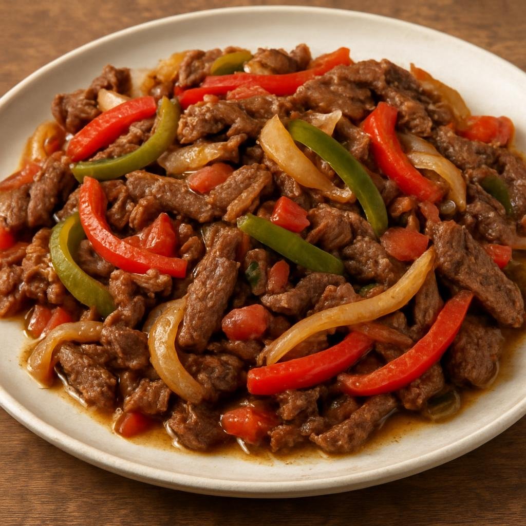 Entree: Panama – Bistec Picado (Panamanian chopped or thinly sliced beef sautéed with onions, peppers, and tomatoes) recipe