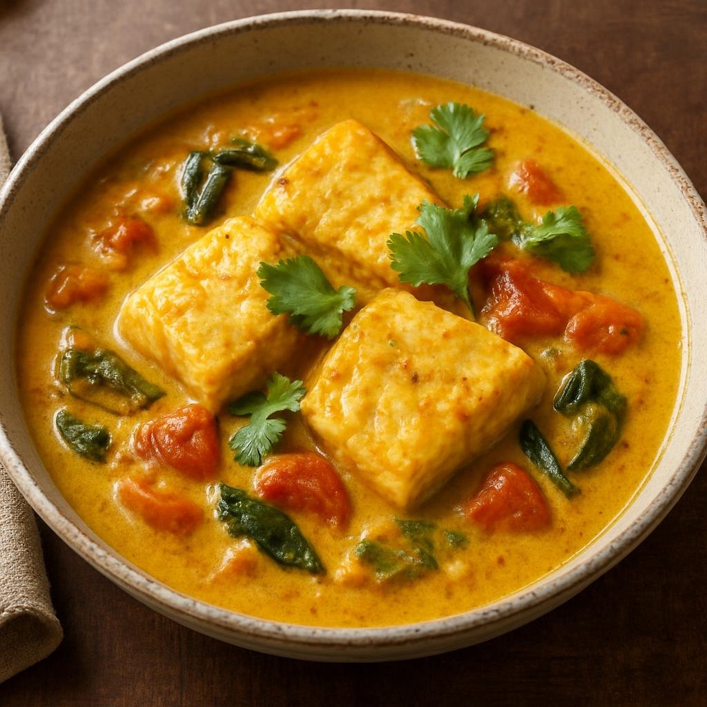 Entree: Seychelles – Coconut Fish Curry (Seychellois coconut milk curry with firm white fish and island spices) recipe