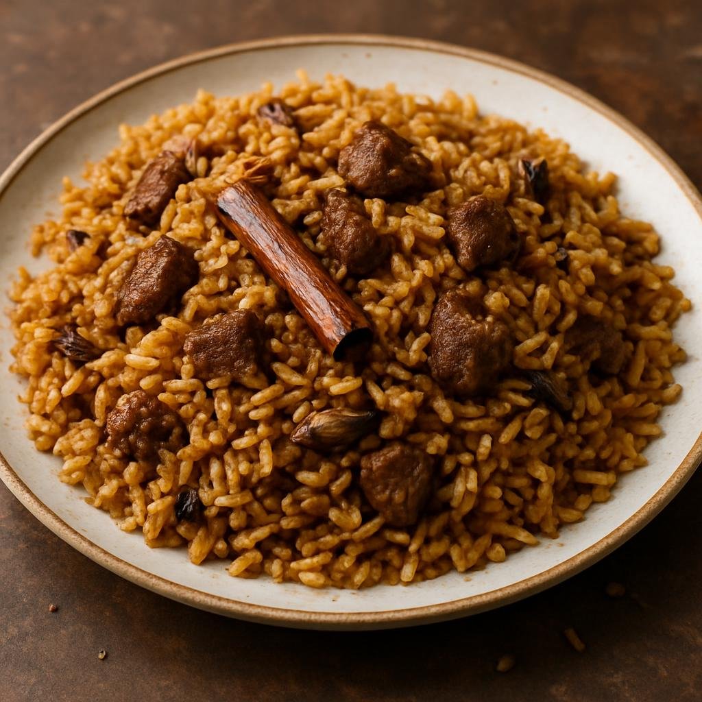 Entree: Uganda – Ugandan Pilau (Fragrant spiced rice pilaf cooked with beef and warm whole spices) recipe