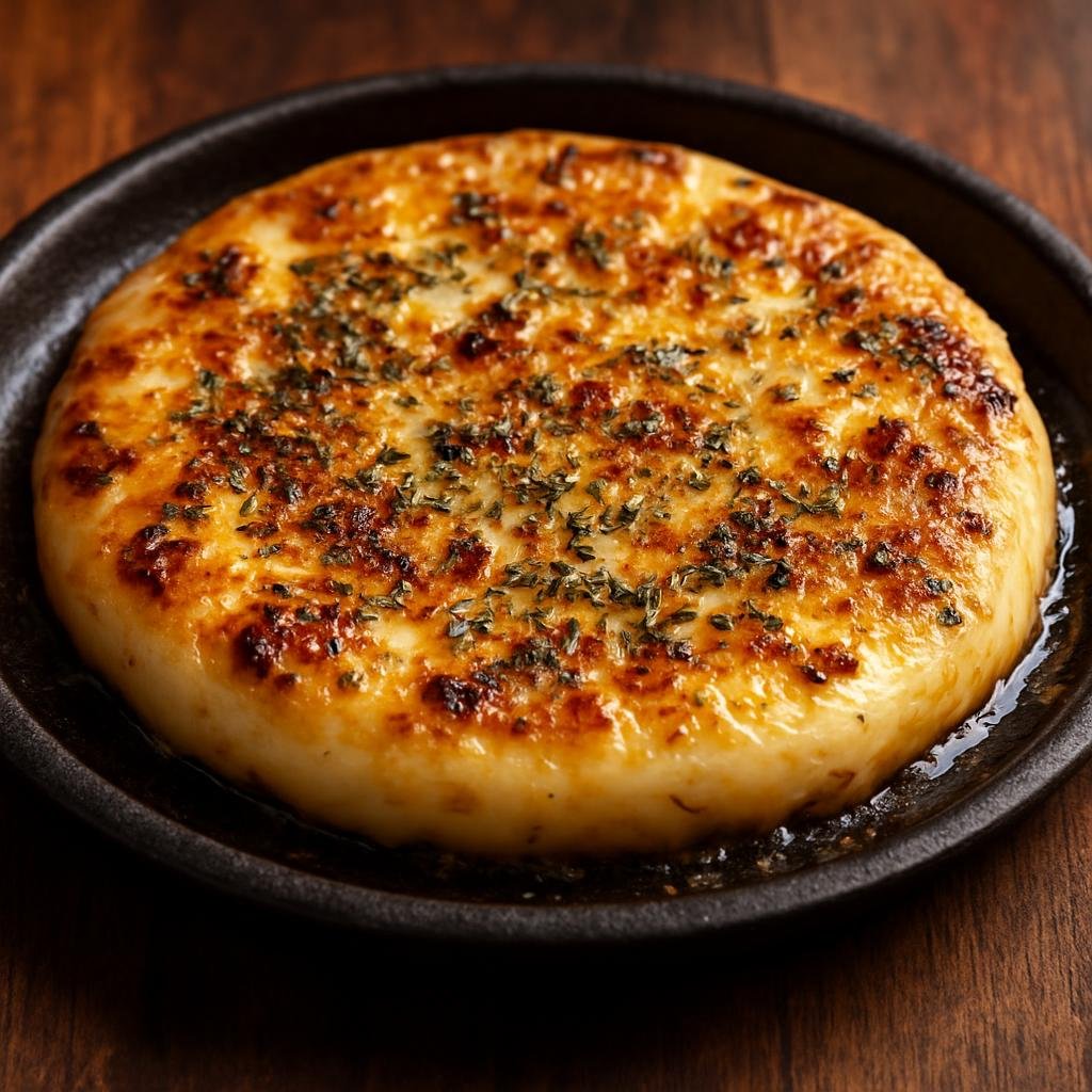 Entree: Argentina – Buenos Aires – Provoleta (Melted provolone cheese seasoned with herbs and spices and grilled until bubbly and golden) recipe