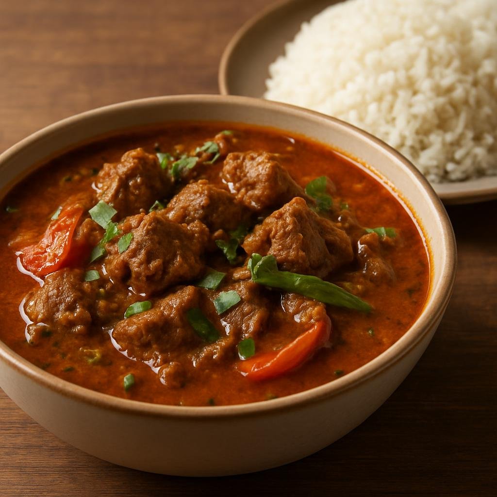 Entree: Djibouti – Central Culinary Region – Maraq (A spiced East African meat stew with a fragrant seasoned broth served with rice) recipe