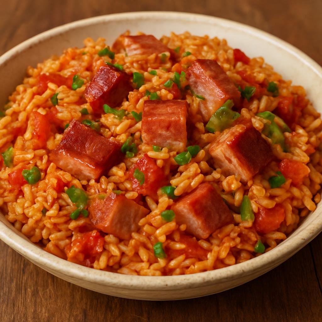 Entree: French Guiana – Central Culinary Region – Riz Creole (Creole-style one-pot rice cooked with tomatoes, aromatics, and smoked pork) recipe