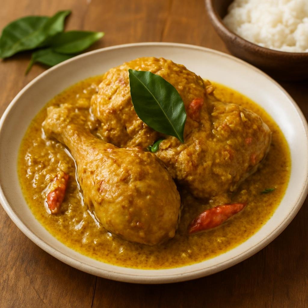 Entree: Indonesia – Aceh – Ayam Pramugari (Acehnese spiced chicken simmered in fragrant coconut and aromatics) recipe